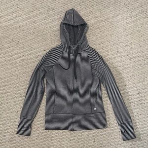 GapFit Heather grey and white striped hoodie